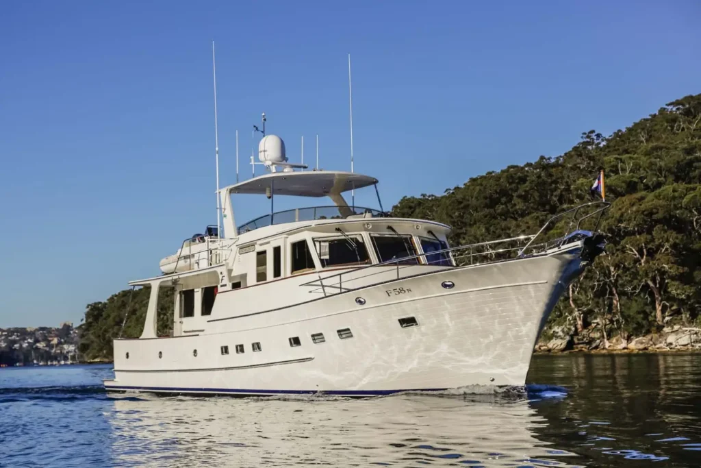 Running photo of the Fleming 58 / 60